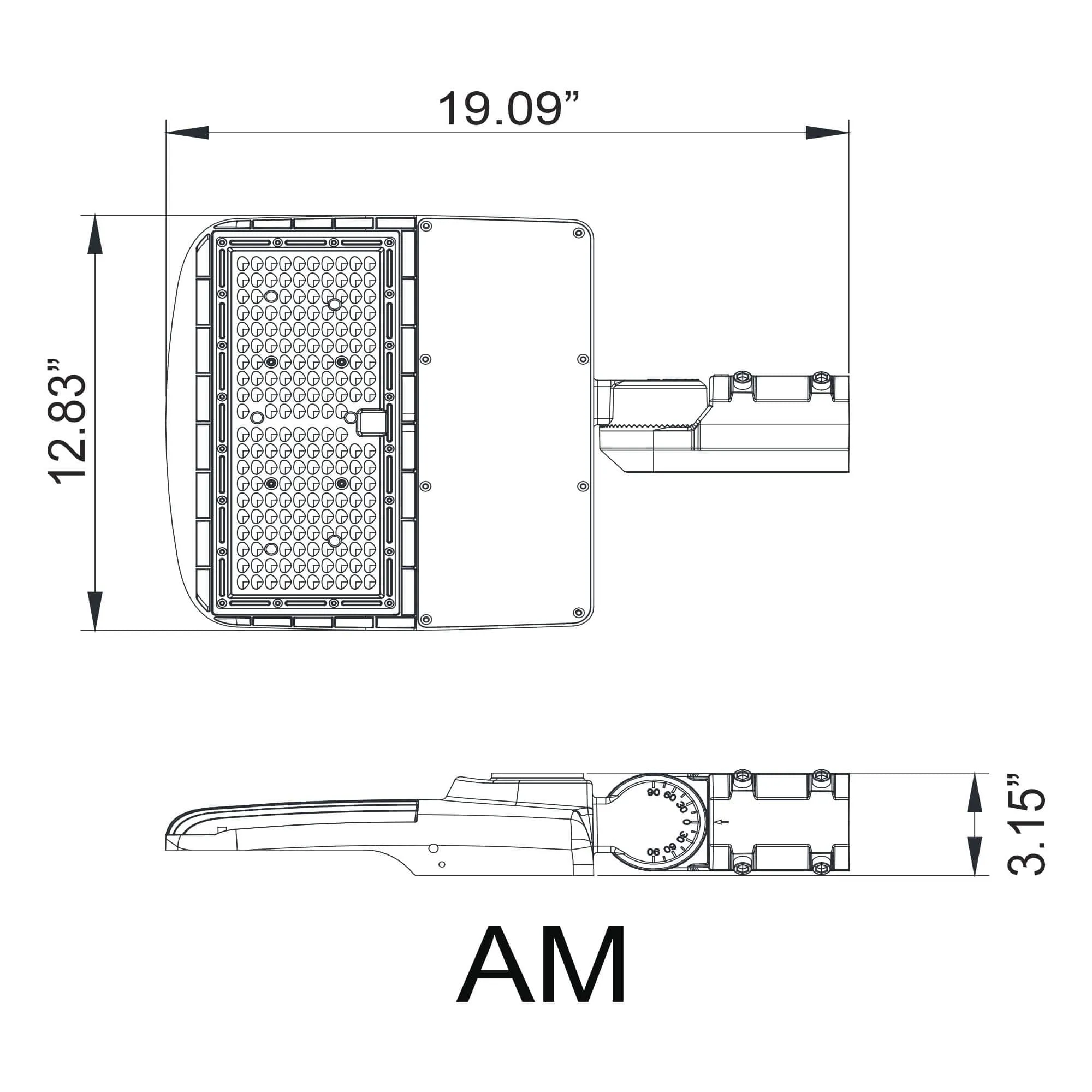 100W LED Parking Lot Light - Split Fit Mount - 14,000lm - 100/277VAC Shorting Cap - 5000K - DLC 5.1