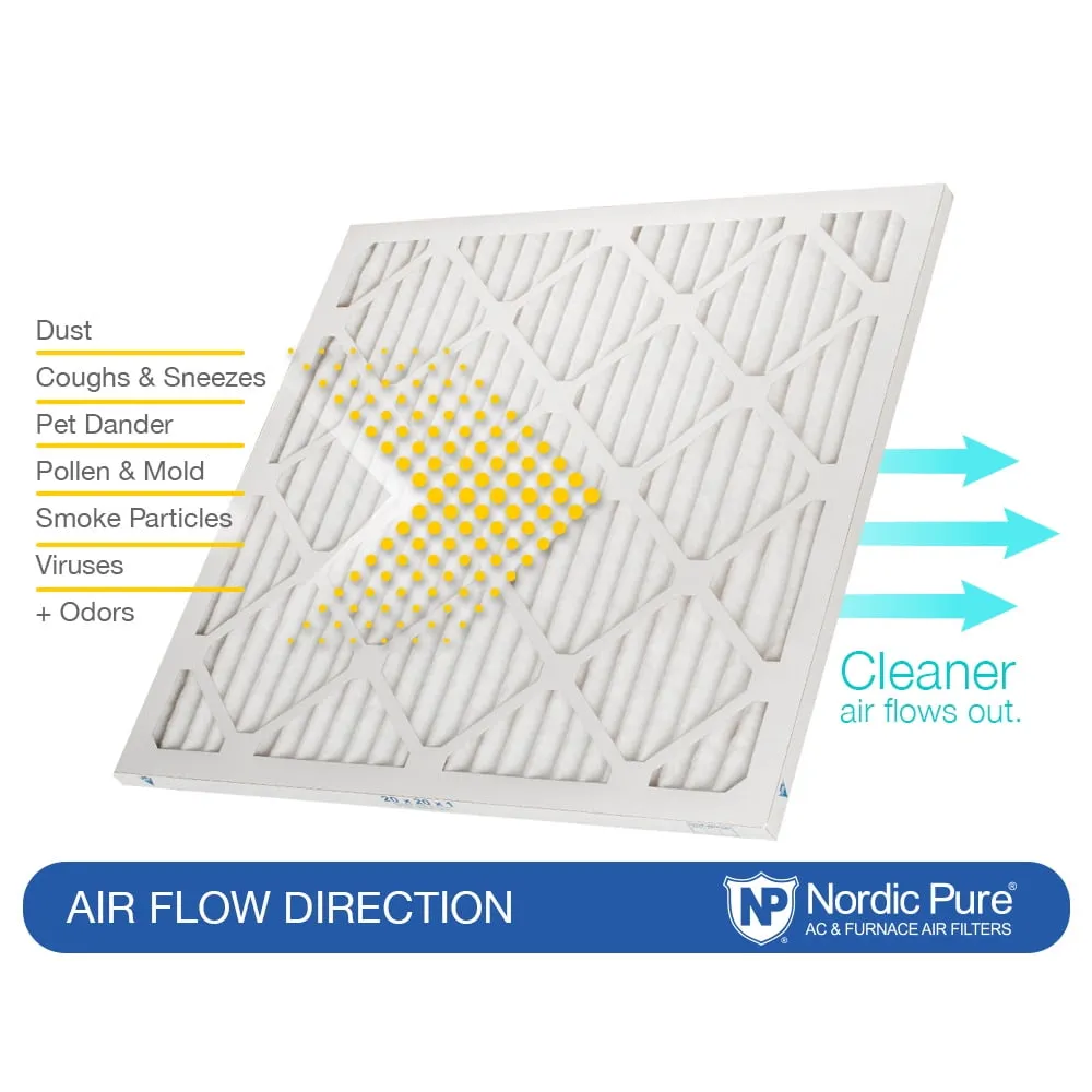 14x20x1 (13_1/2x19_1/2) Pleated Air Filters MERV 14 Plus Carbon 6 Pack