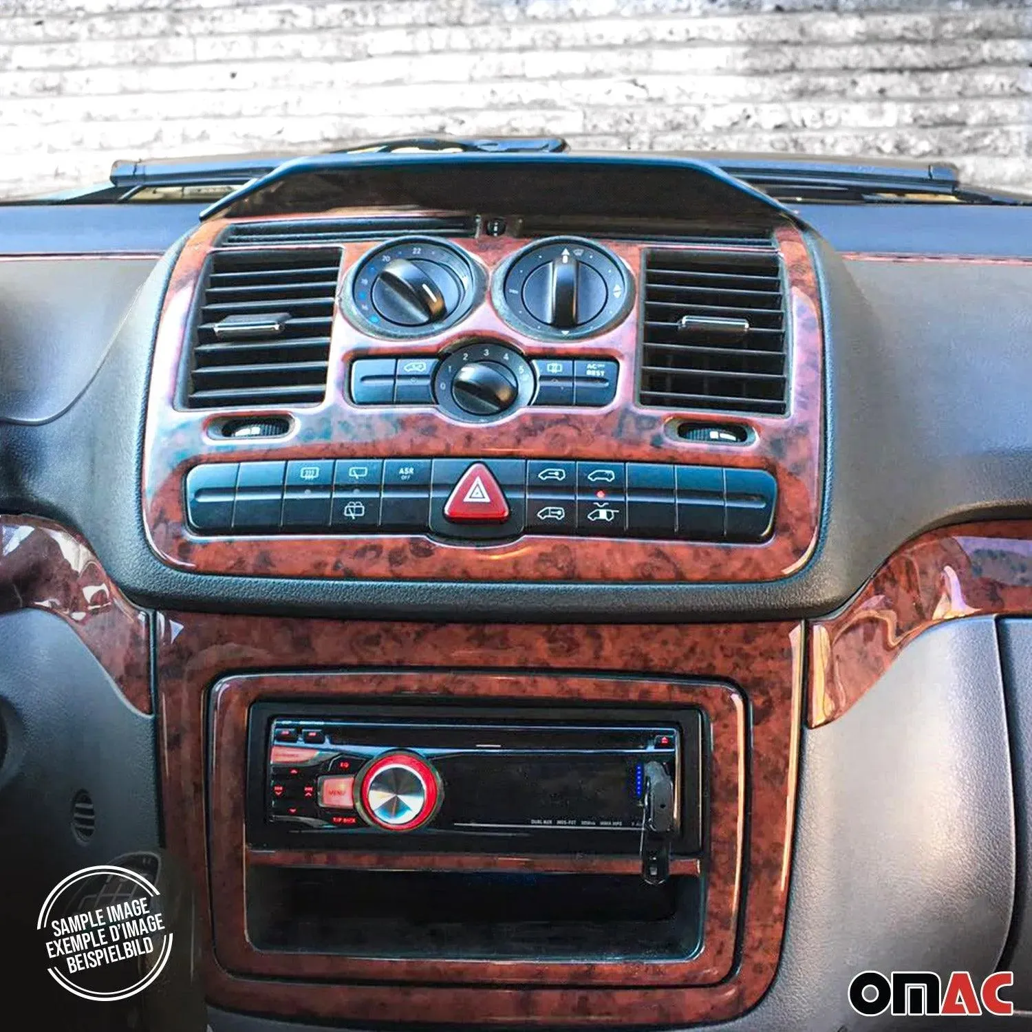 1995-2000 Mercedes C Class W202 Wooden Look Dashboard Console Trim Kit 16x