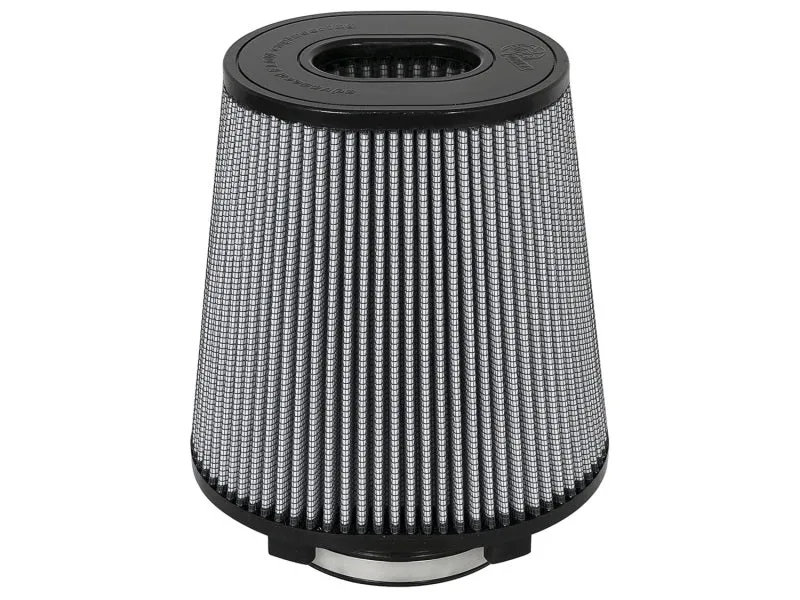 aFe Power Magnum FLOW Pro DRY S Conical Air Filter Element - 9 in L x 7-1/2 in W Base - 6-3/4 in x 5-1/2 in Top - 5 in Flange - 9 in Tall - White