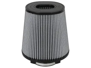 aFe Power Magnum FLOW Pro DRY S Conical Air Filter Element - 9 in L x 7-1/2 in W Base - 6-3/4 in x 5-1/2 in Top - 5 in Flange - 9 in Tall - White