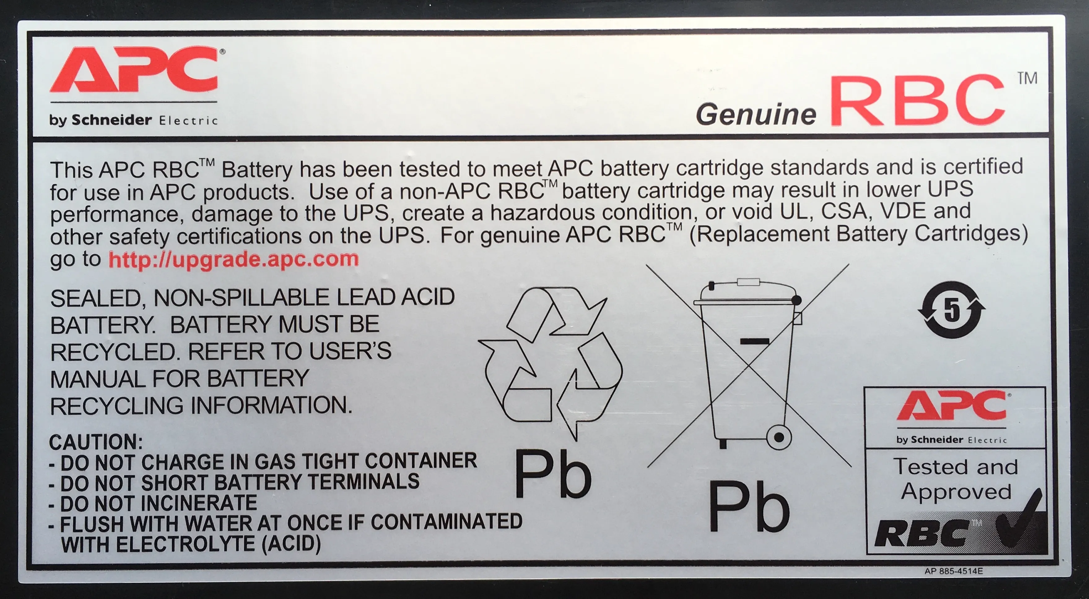 Apc Replacement Battery Cartridge #7 - Ups Battery - 1 X Battery - Lead Acid - Black - For P/N: Smt1500c, Smt1500i-Ar, S