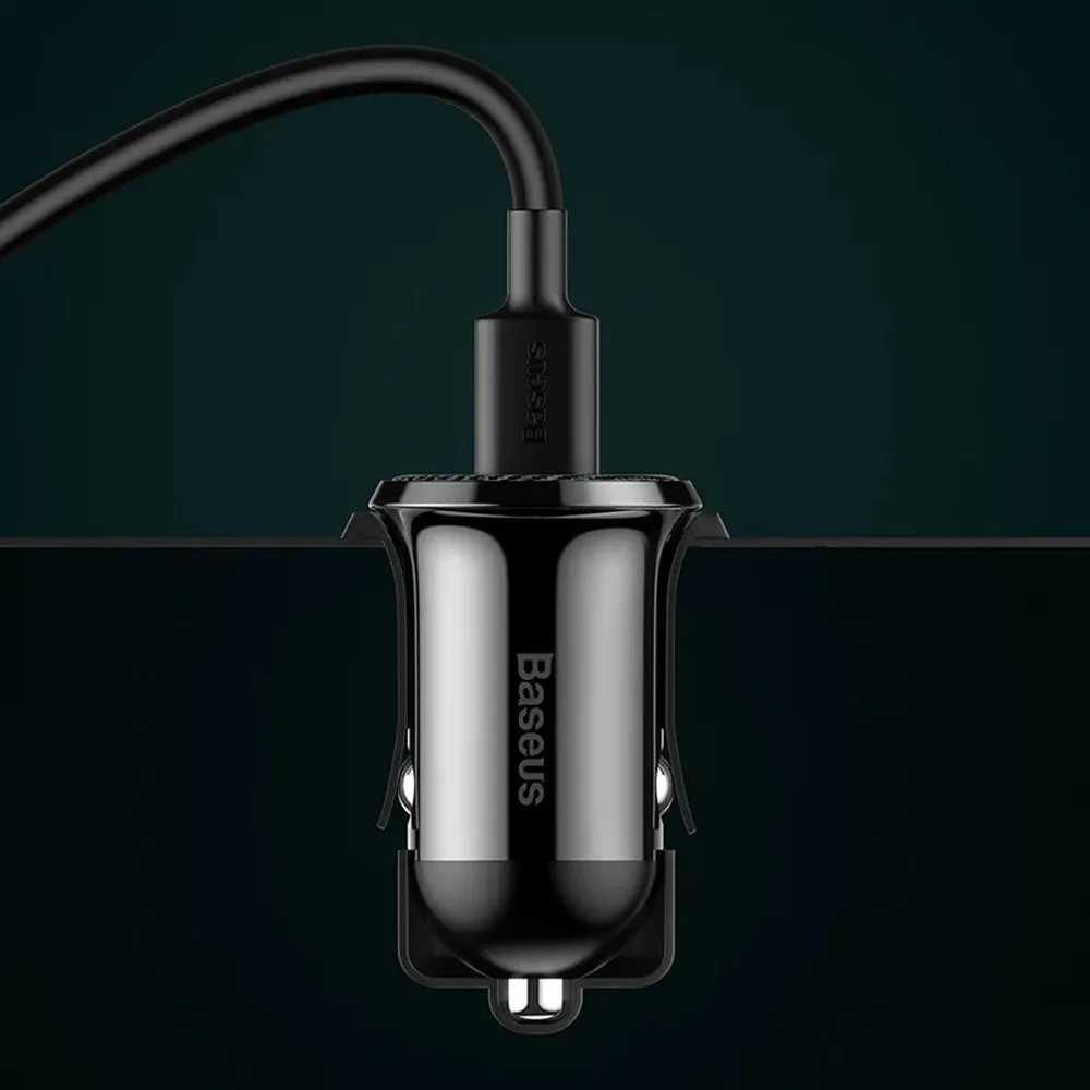 Baseus Grain Pro CCXML-U Car Charger 2x USB 4.8A Fast Charging - Black