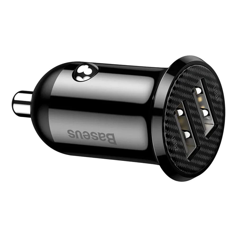 Baseus Grain Pro CCXML-U Car Charger 2x USB 4.8A Fast Charging - Black