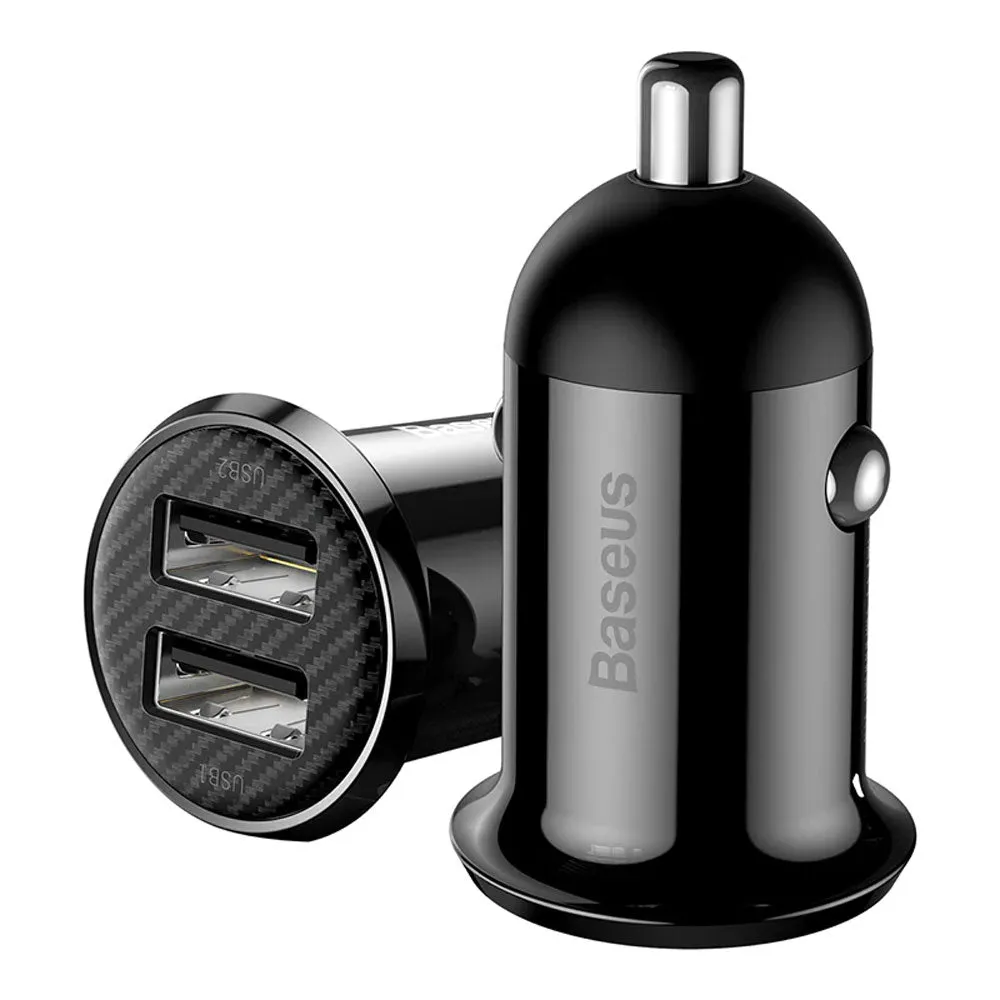 Baseus Grain Pro CCXML-U Car Charger 2x USB 4.8A Fast Charging - Black