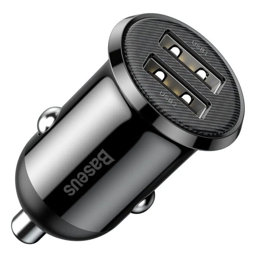 Baseus Grain Pro CCXML-U Car Charger 2x USB 4.8A Fast Charging - Black