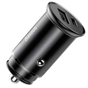 Baseus Square Metal BS-C16C Car Charger Type-C   USB 30W Fast Charging - Black