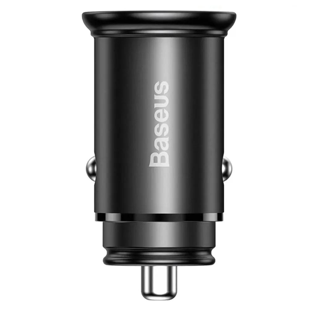 Baseus Square Metal BS-C16C Car Charger Type-C   USB 30W Fast Charging - Black