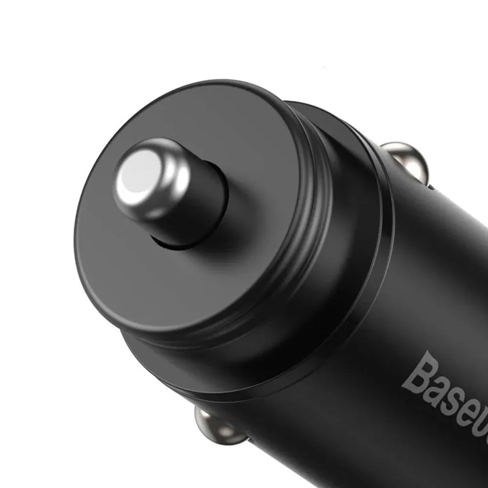Baseus Square Metal BS-C16C Car Charger Type-C   USB 30W Fast Charging - Black
