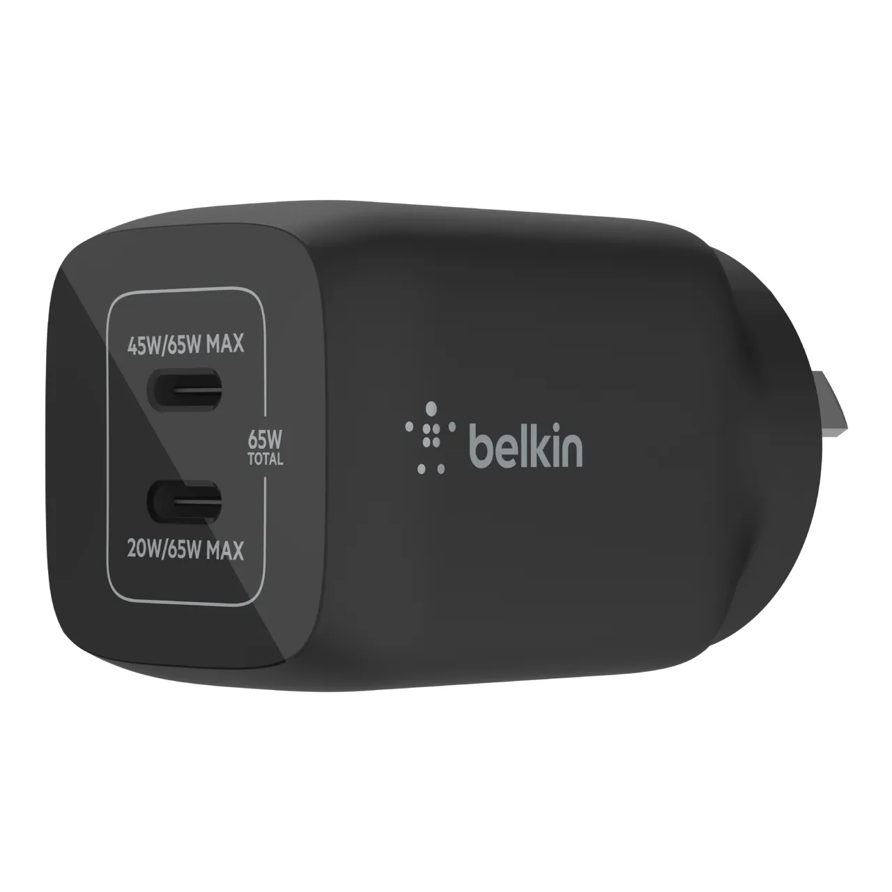 BoostCharge Pro Dual USB-C GaN Wall Charger with PPS 65W — Black