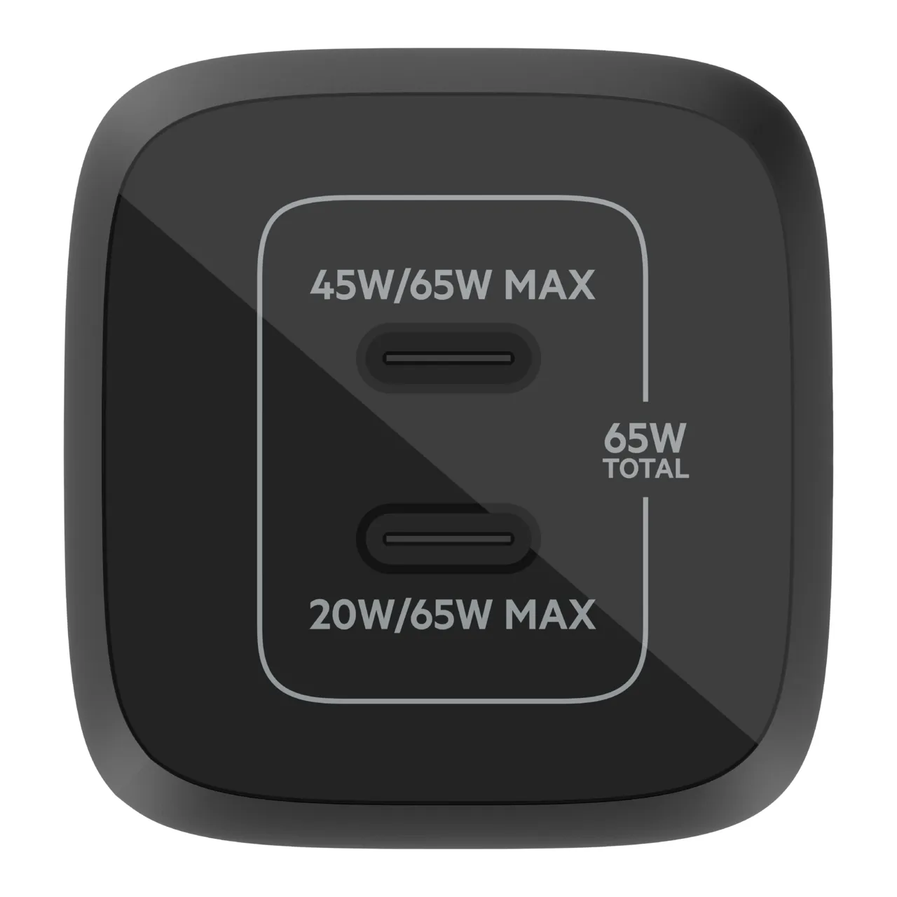 BoostCharge Pro Dual USB-C GaN Wall Charger with PPS 65W — Black