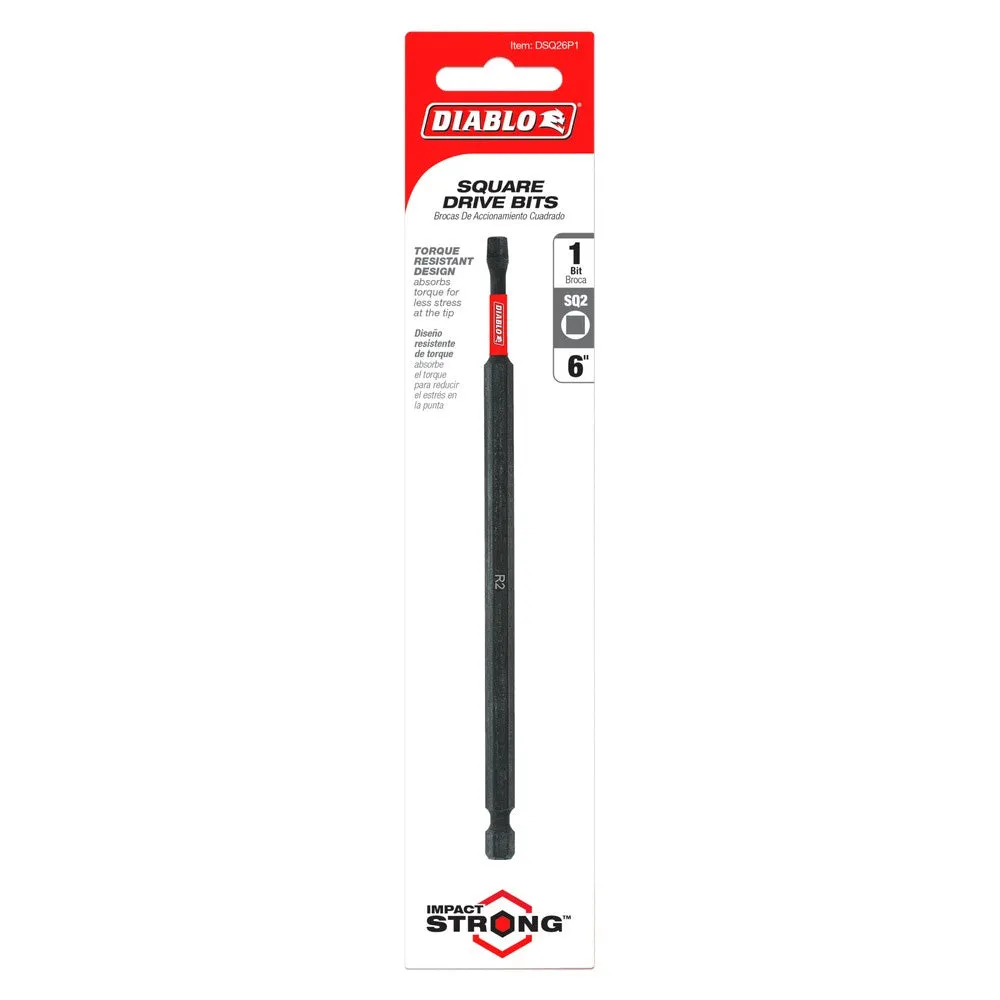 Diablo #2 Square 6" Drive Bit