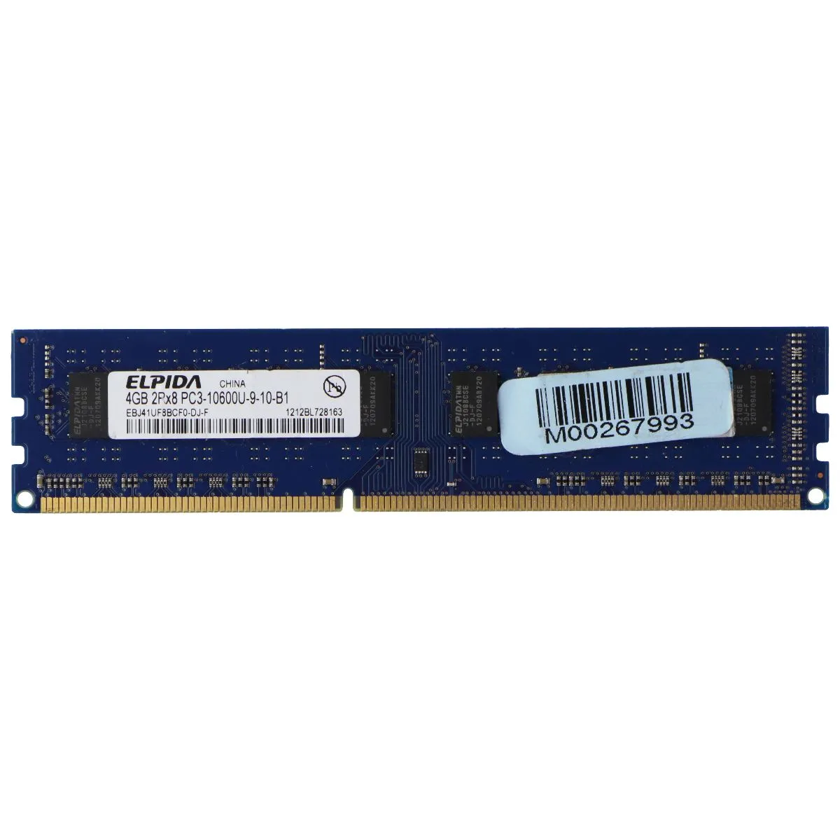 Elpida (4GB) DDR3 2Rx8 (PC-10600) DIMM 1333Hz RAM Memory (EBJ41UF8BCF0-DJ-F)