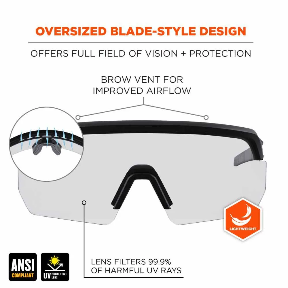 Ergodyne 55002 AEGIR-AFAS Matte Black Frame Clear Lens AFAS Safety Glasses