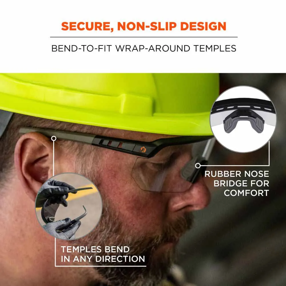Ergodyne 55002 AEGIR-AFAS Matte Black Frame Clear Lens AFAS Safety Glasses