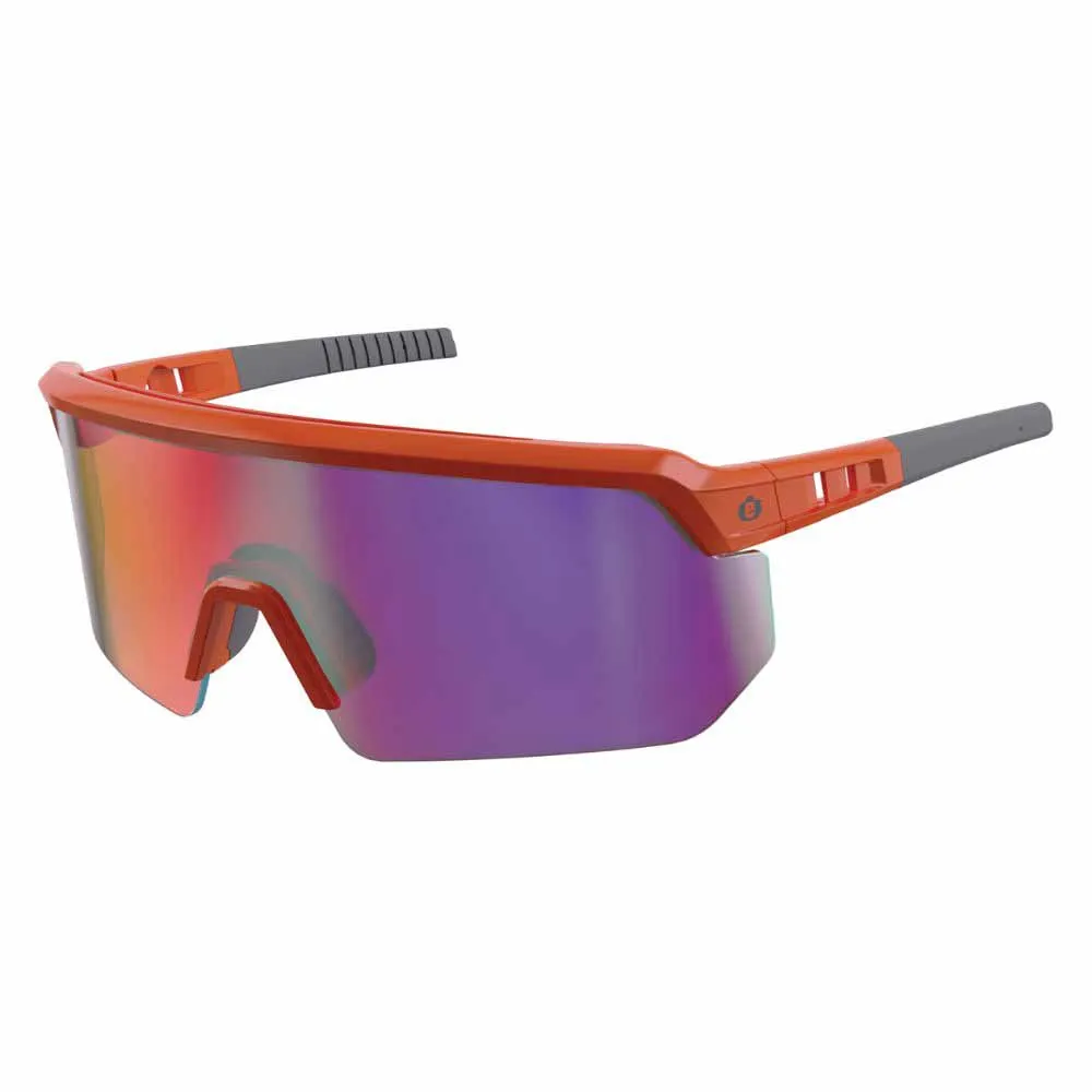 Ergodyne 55020 AEGIR-AFASM Orange Frame Purple Mirror Lens Anti Scratch Anti Fog Safety Glasses