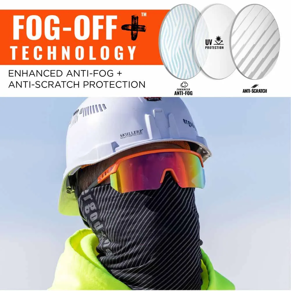 Ergodyne 55020 AEGIR-AFASM Orange Frame Purple Mirror Lens Anti Scratch Anti Fog Safety Glasses