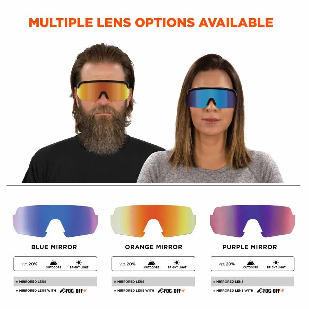 Ergodyne 55020 AEGIR-AFASM Orange Frame Purple Mirror Lens Anti Scratch Anti Fog Safety Glasses