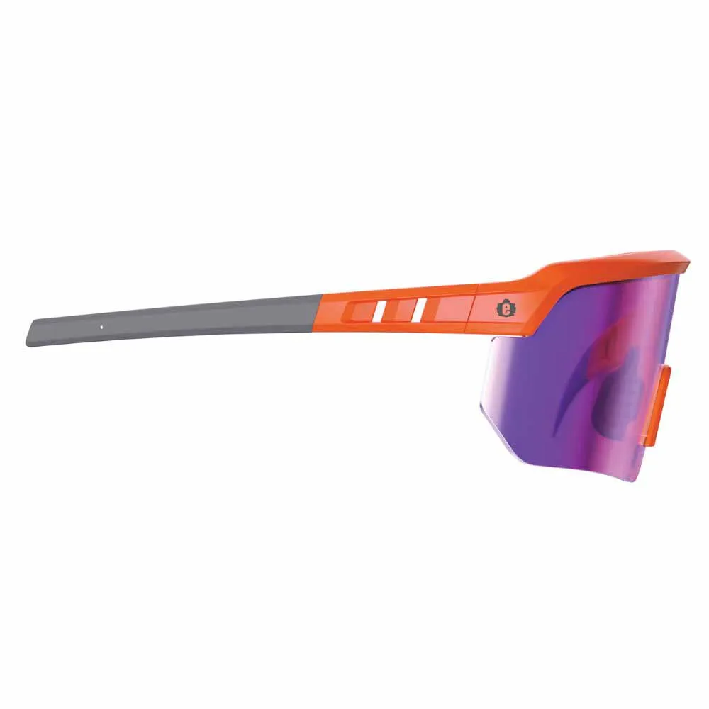 Ergodyne 55020 AEGIR-AFASM Orange Frame Purple Mirror Lens Anti Scratch Anti Fog Safety Glasses