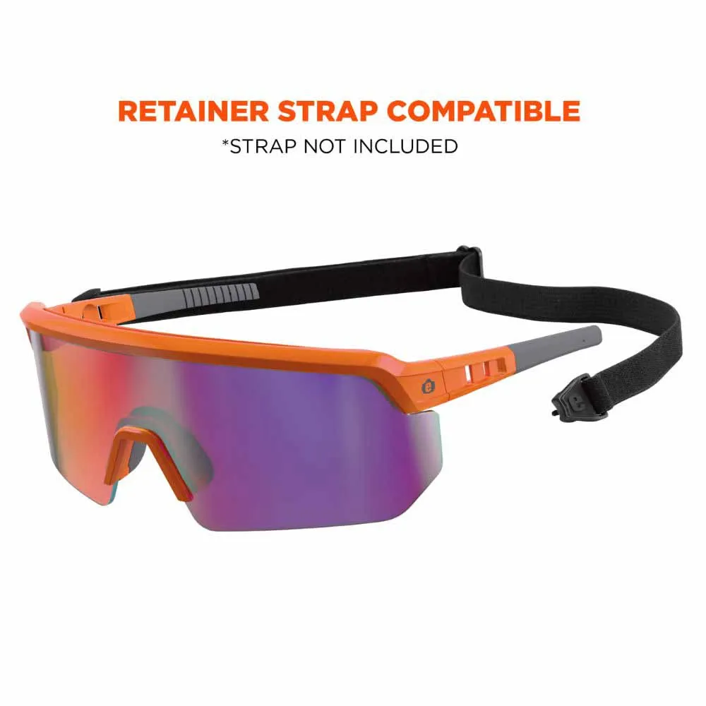 Ergodyne 55020 AEGIR-AFASM Orange Frame Purple Mirror Lens Anti Scratch Anti Fog Safety Glasses