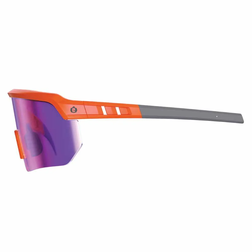 Ergodyne 55020 AEGIR-AFASM Orange Frame Purple Mirror Lens Anti Scratch Anti Fog Safety Glasses
