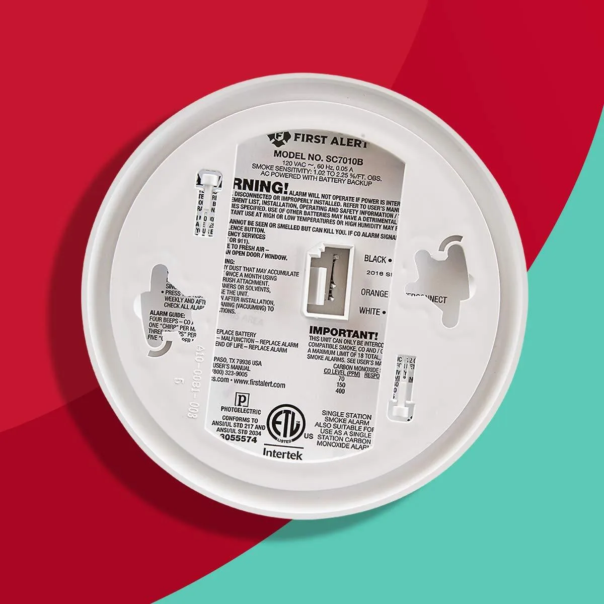 First Alert BRK SC7010BV-12 Hardwired Talking Photoelectric Smoke and Carbon Monoxide (CO) Detector, 12 Pack