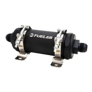FUELAB 86834 Pro Series In-Line Fuel Filter (12AN in/out, 6 inch 6 micron fiberglass element)