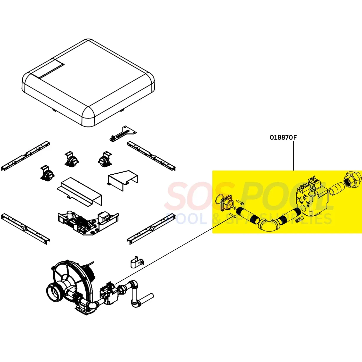 Raypak Gas Valve With Gas Line Half For AVIA Heaters | 018870F