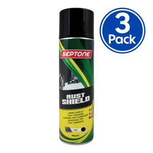 SEPTONE Rust Shield Black Underbody Rust Proofing Coating 400g Aerosol x 3 Pack