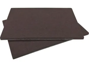 Shepherd Hardware 4-1/4-Inch x 6-Inch Heavy Duty Self-Adhesive Brown Blanket Furniture Pads, 2-Pack