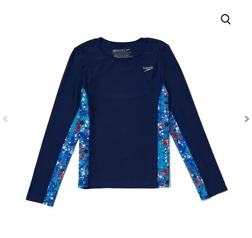 Speedo Girls' UV Swim Shirt Long Sleeve Rashguard