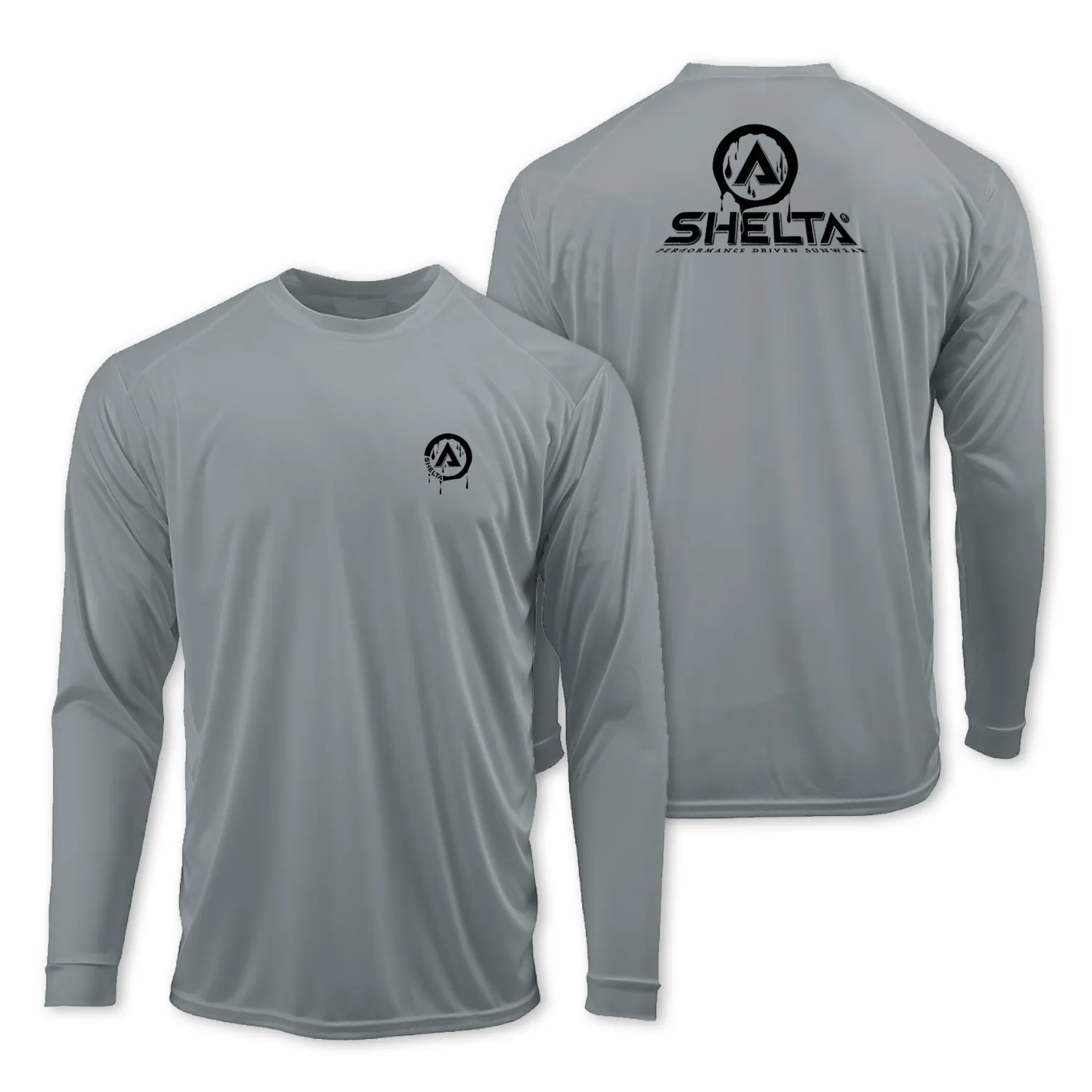 The Shelta L/S Drip Logo in Steel Grey