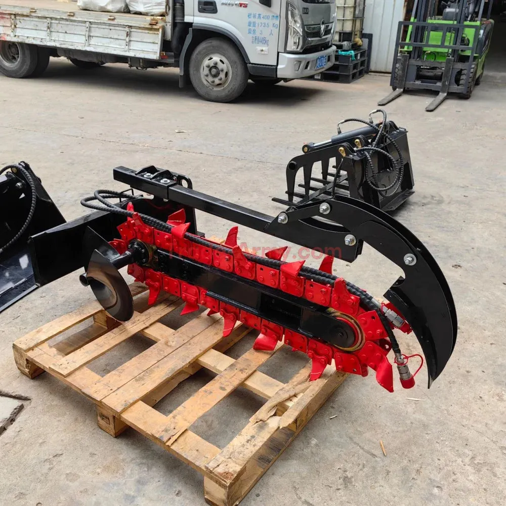 Trencher Attachment for Stand-up Skid Steers with High Flow