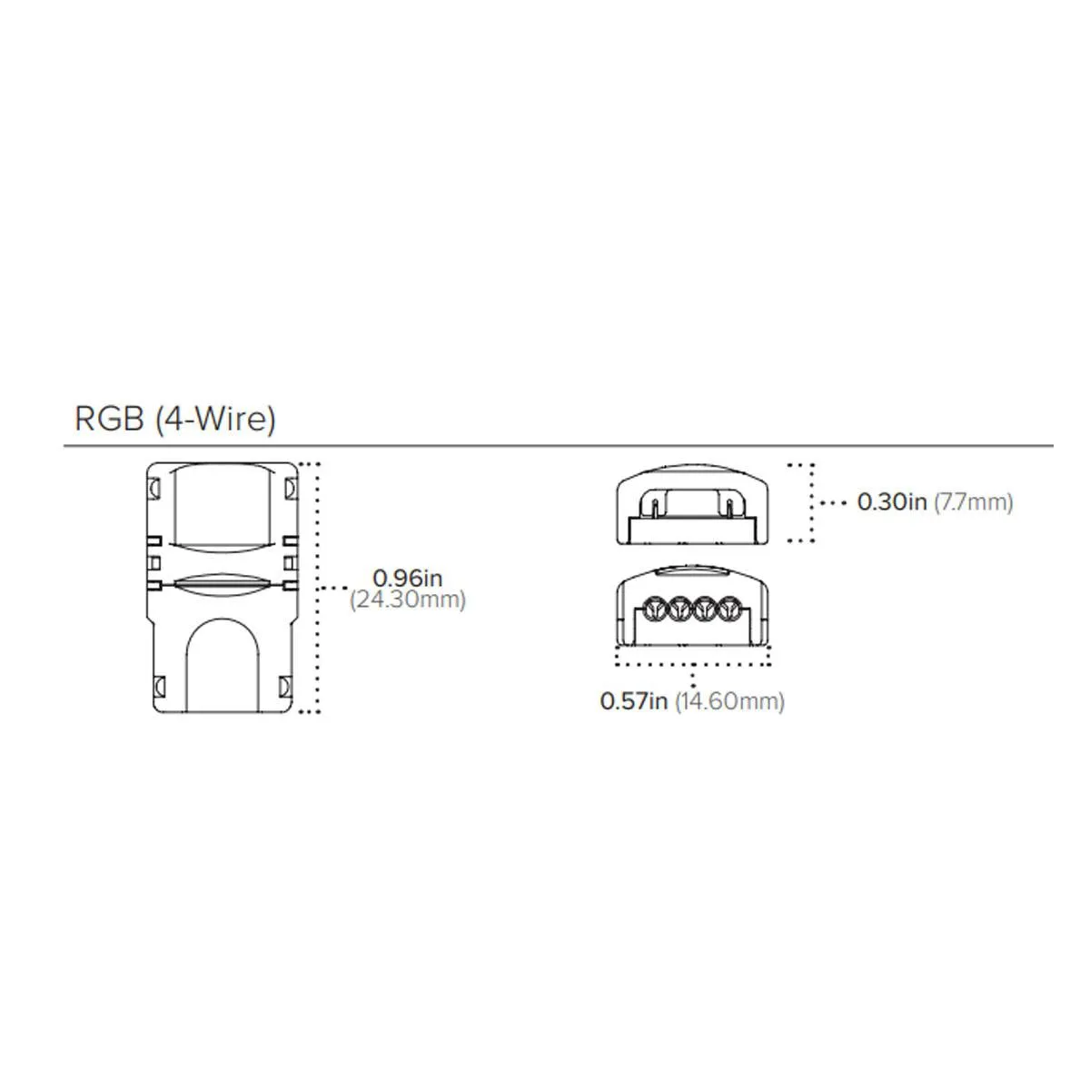 Trulink Tape to Tape Splice Connector, 4 Wire, IP20 Rated