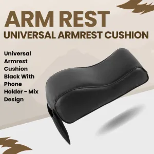 Universal Armrest Cushion Black with Phone Holder - Mix Design